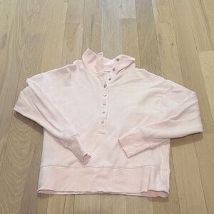 Negative waffle knit pullover Henley in pink